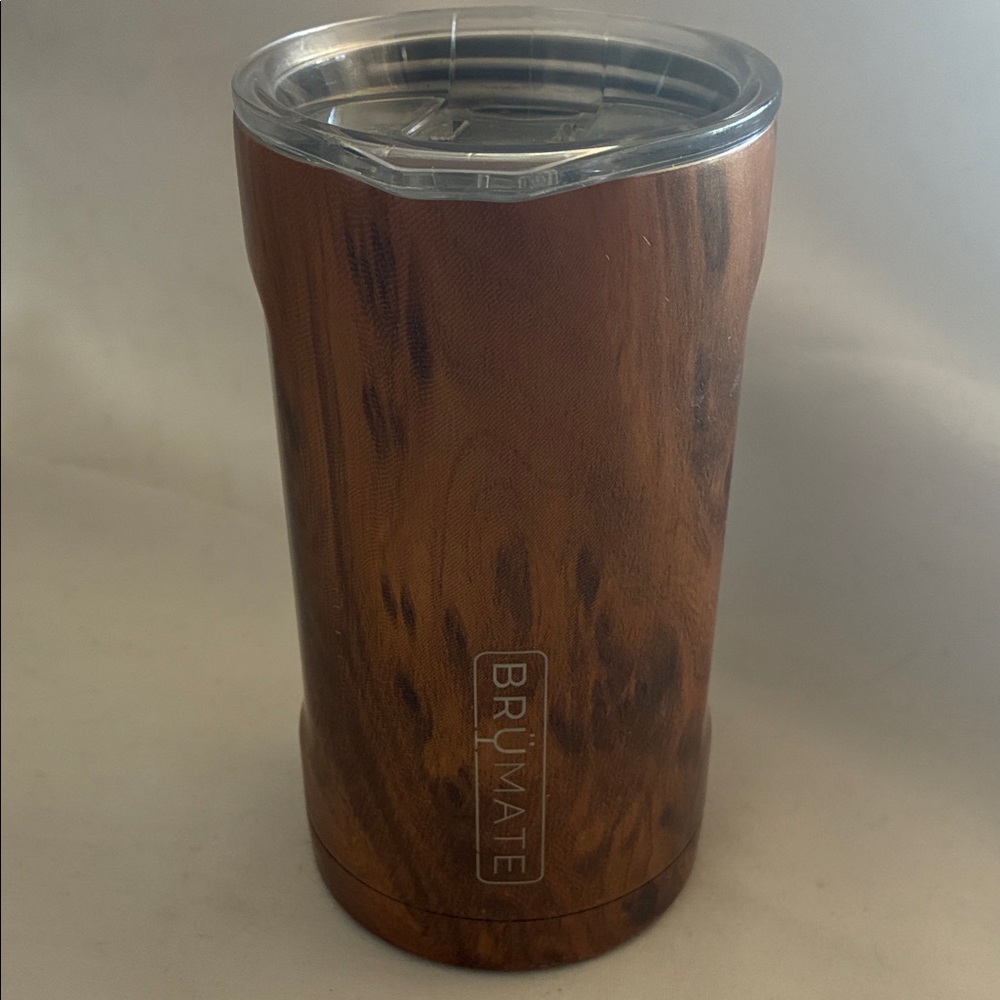 BrüMate Wood Grain Tumbler Insulated Walnut Bottle Cooler in Stylish Wood Grain